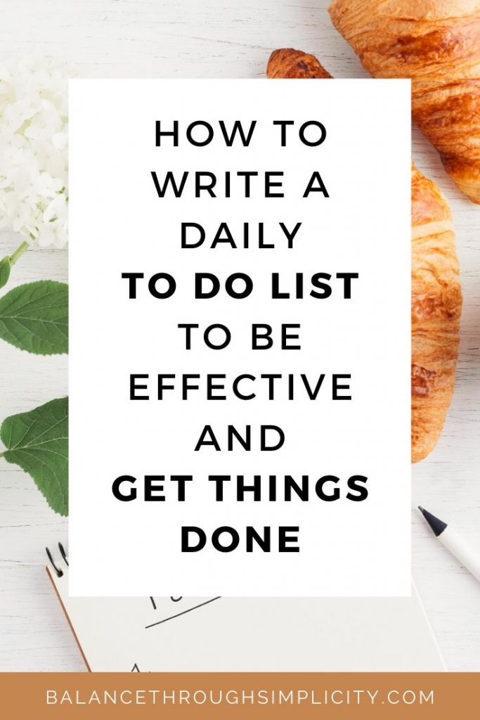 How to write a To Do list