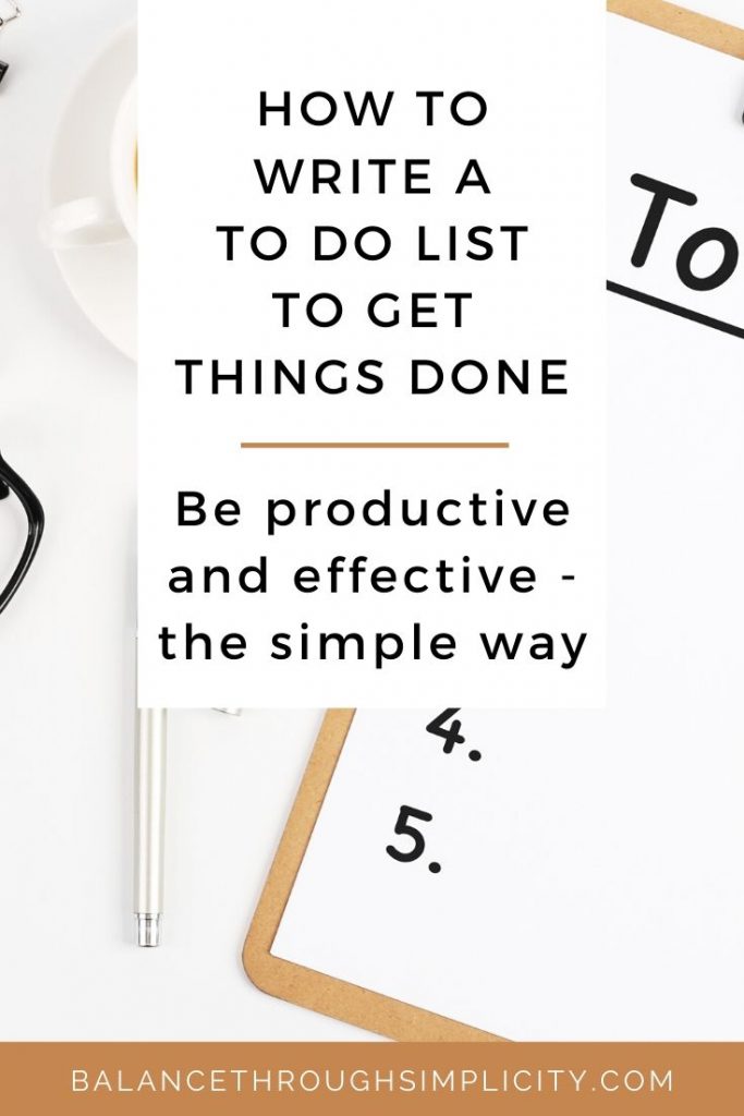 How to write a To Do list