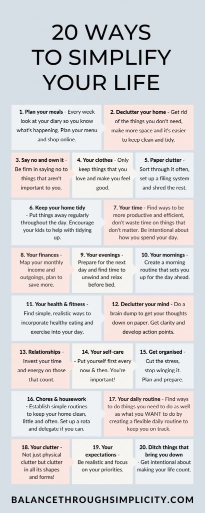 15 Ways to Make Life Easier and Less Stressful - BALANCE THROUGH SIMPLICITY