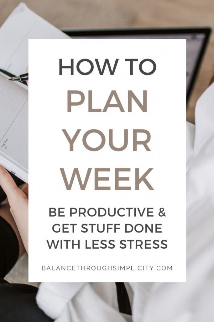 How to plan for the week ahead