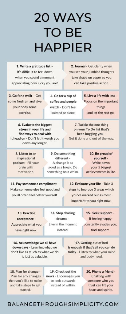 25 ways to feel happier in the next 5 minutes - Happier