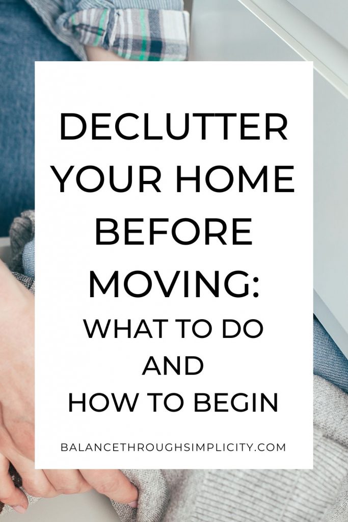 Decluttering before moving