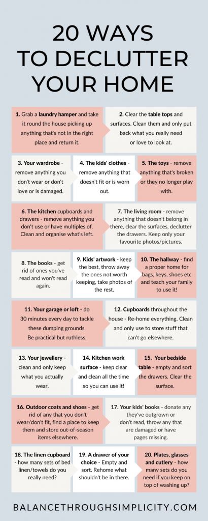 20 ways to declutter your home