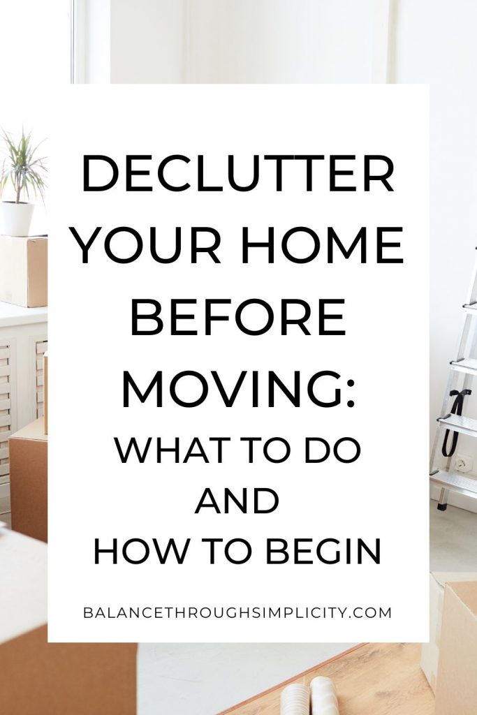 Decluttering before moving