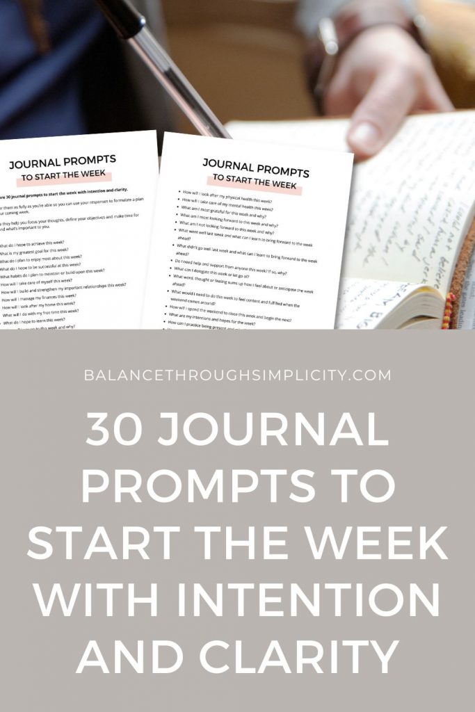 Journal prompts to start the week