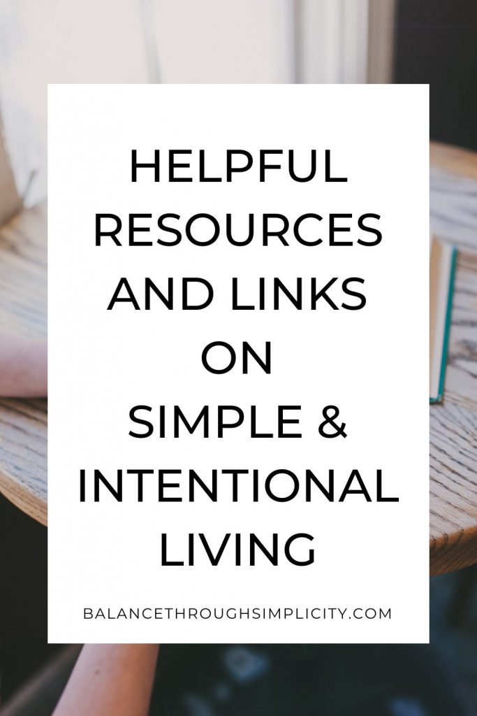 Resources and links on simple and intentional living