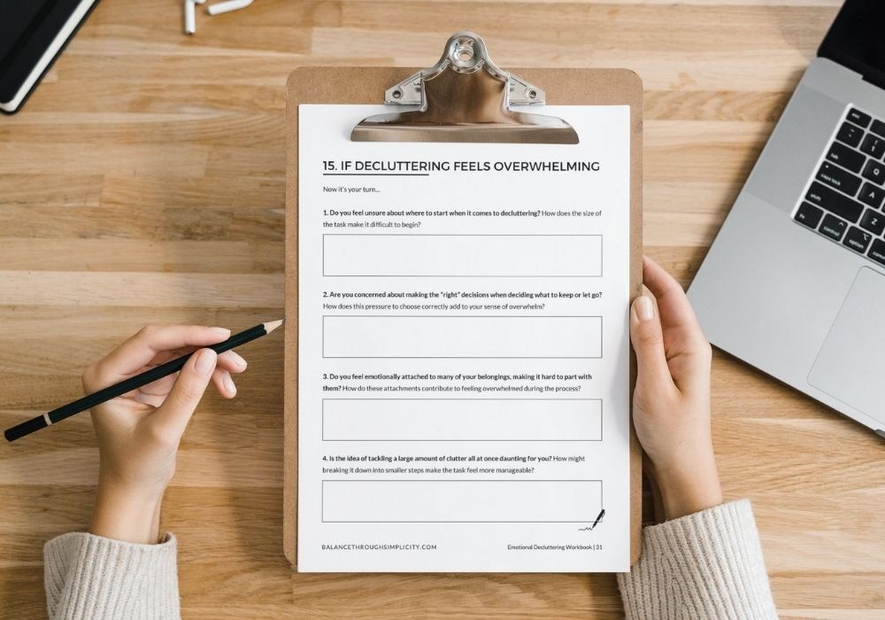 Emotional Decluttering Workbook and Bonuses