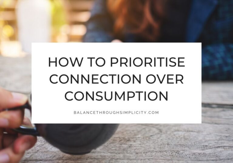 Connection over consumption