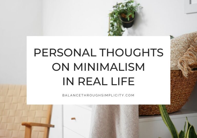 Minimalism in real life