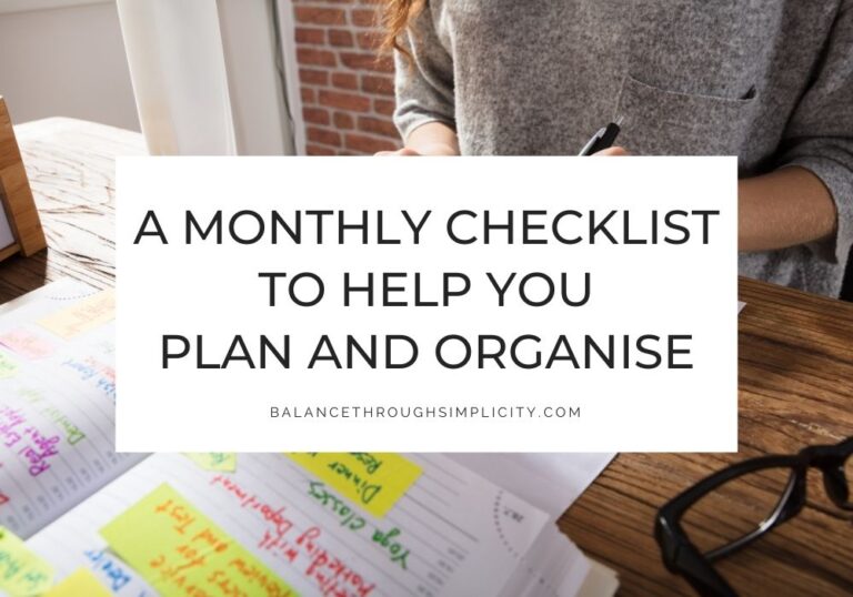 Monthly checklist