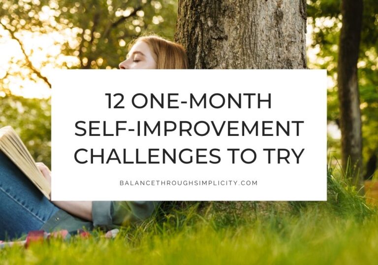 One-month self-improvement challenges