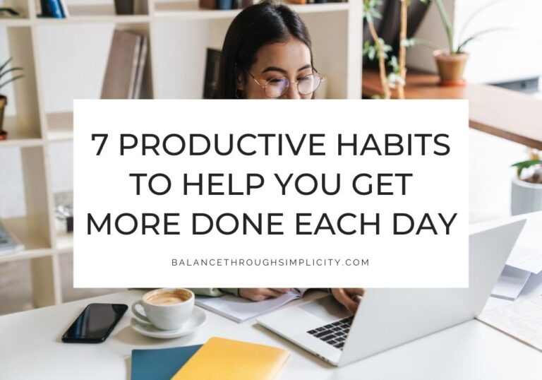 Productive habits
