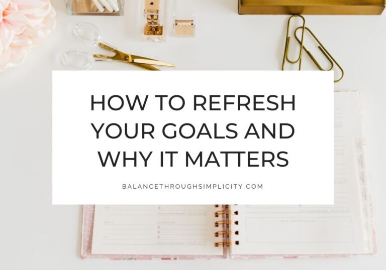 Refresh your goals