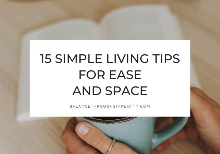 Simple living tips
