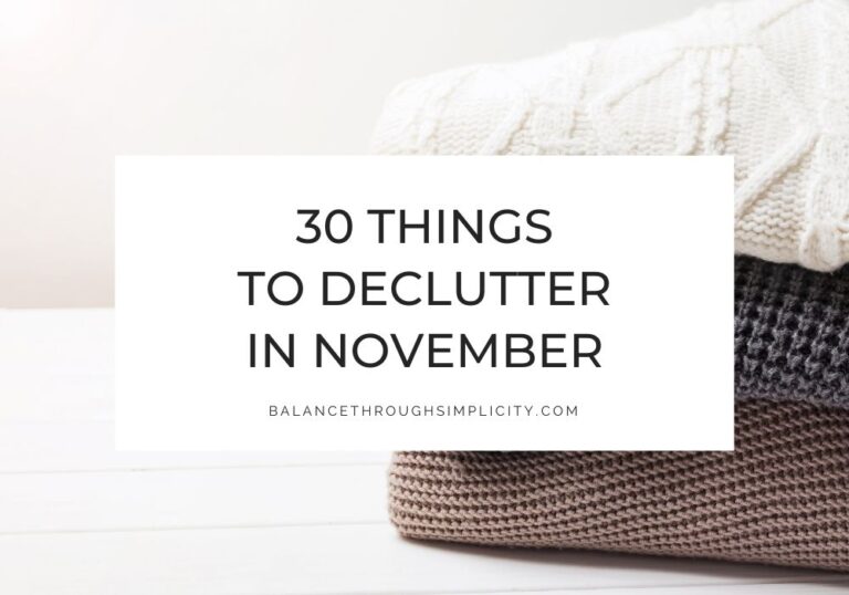 Things to declutter in November