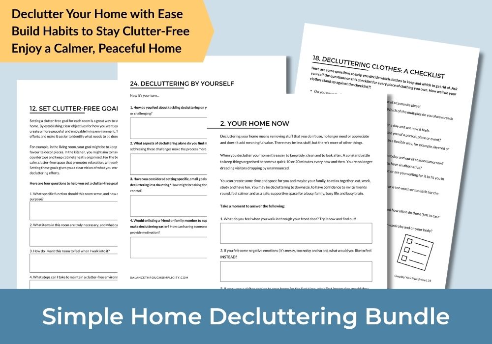 Simple Home Decluttering Workbook Bundle