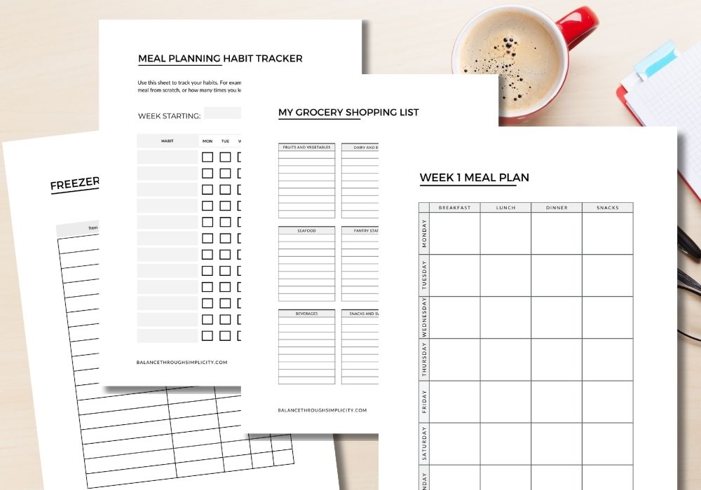 Simple Meal-Planning Workbook