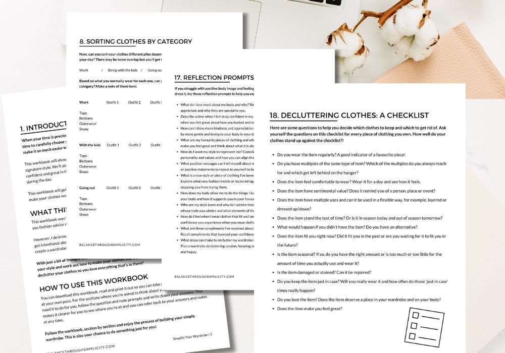 Simplify Your Wardrobe Workbook