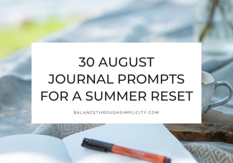 30 August journal prompts for a summer reset