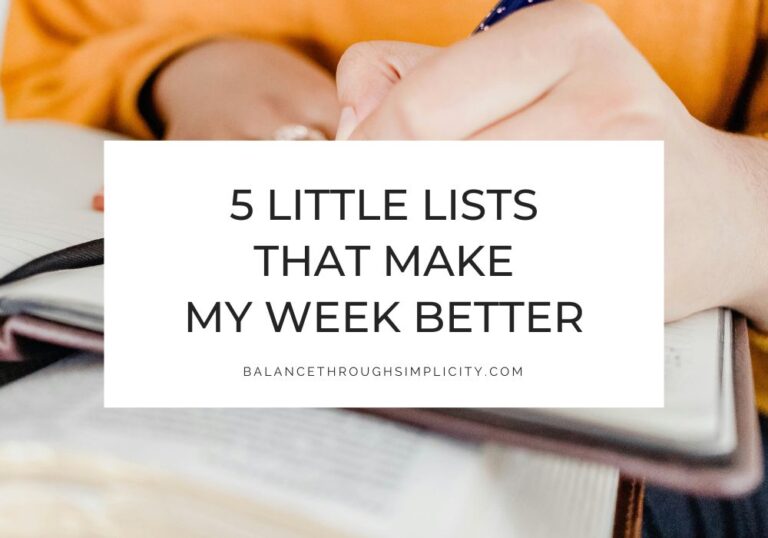 5 Little List that Make My Week Better