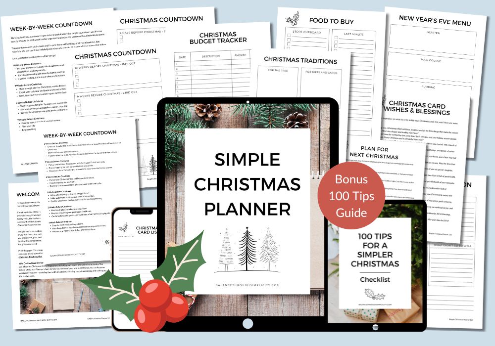 Simple Christmas Planner with Bonus 100 Tips Guide