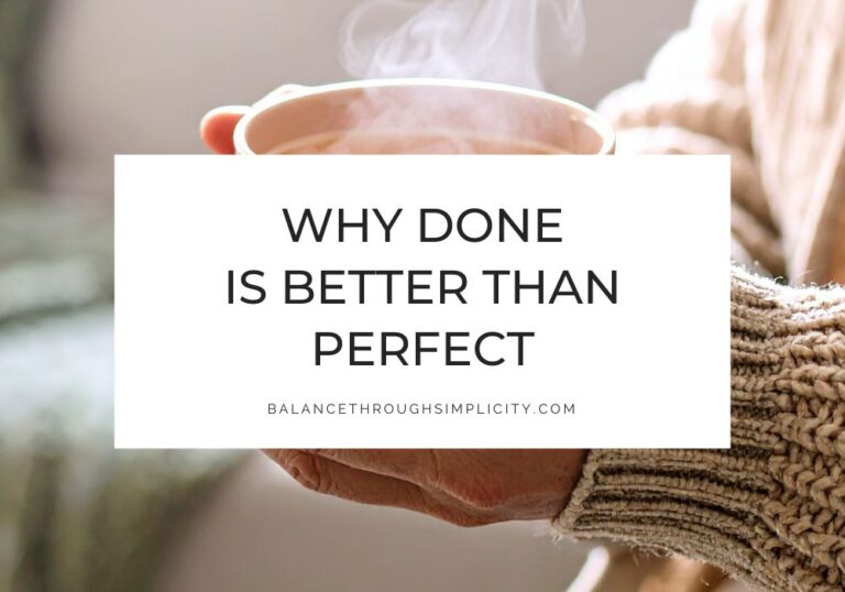 Why Done is Better Than Perfect